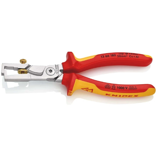 Abisolier-/Kabelschere Knipex 180 mm VDE mit Mehrkomponenten-Kunststoffgriff