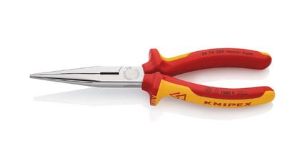 Storchschnabelzange VDE Knipex poliert gerade 200 mm mit Mehrkomponenten-Griff