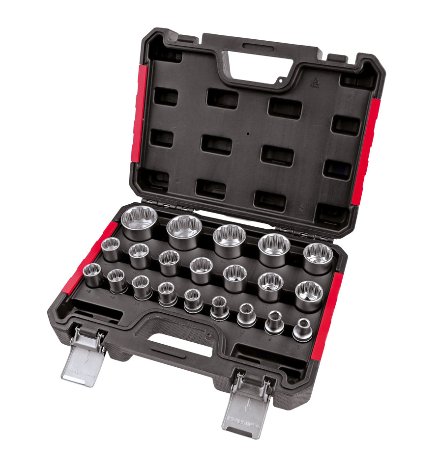 HM Steckschlüssel-Satz 1/2" Zwölfkant 12-KT 21 teilig