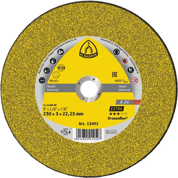 Trennscheibe Klingspor Kronenflex® A 24 Extra gerade für Metall (VE25)