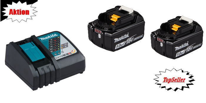 Makita Akku BL1850 Starter-Set 18 Volt  3 teilig AKTION (bis 30.09.2025)