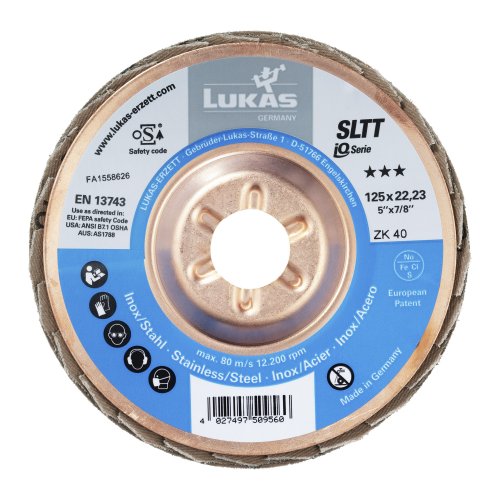 Schleifmopteller Lukas 178 mm ZK 40 SLTT IQ-Serie Stahl und Edelstahl (VE10)