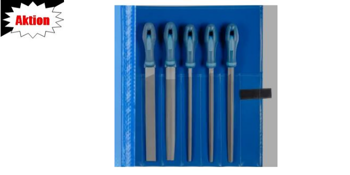 Feilen-Satz 250mm Hieb 2 in Rolltasche 5 teilig
