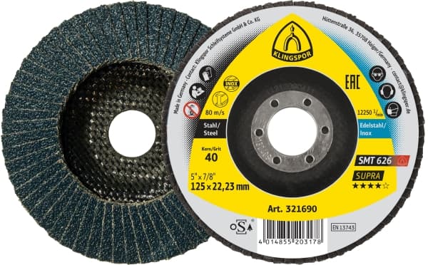 Schleifmopteller Klingspor SMT 626 für Edelstahl und Stahl