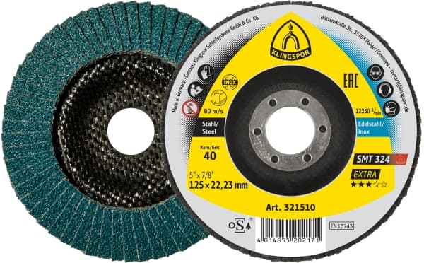 Schleifmopteller Klingspor SMT 324 Extra für Edelstahl und Stahl (VE10)