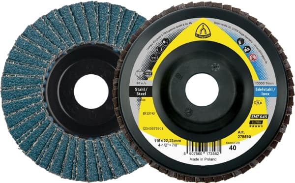 Schleifmopteller gerade doppellagig Klingspor SMT 645  Supra für Edelstahl (VE10)